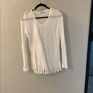 J McLaughlin white shirt with tank top
